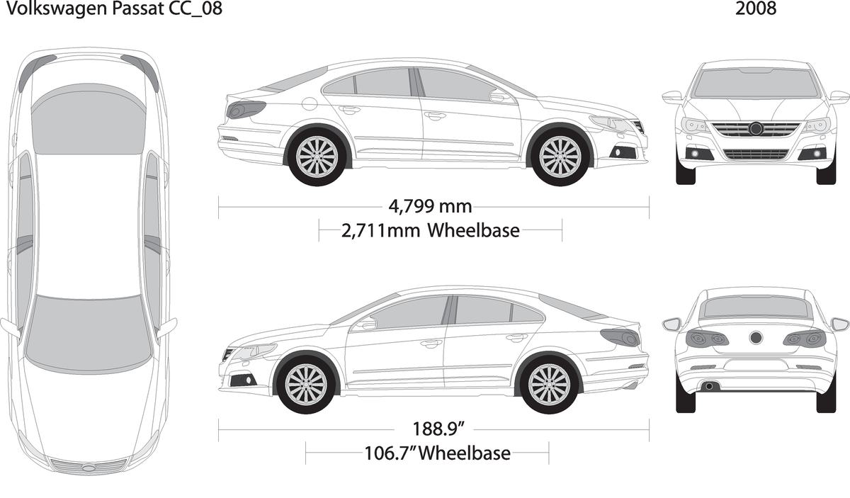 2008 Volkswagen Passat Cc Cc V08 Vehicle Wrap Template