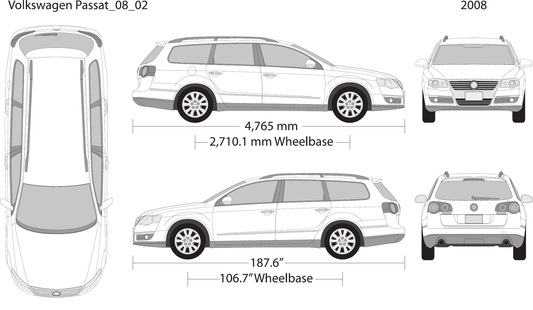 2008 Volkswagen Passat vector wrap template, Design-Ready PDF - GravBase
