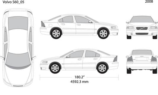 2008 Volvo Volvo S60 V05 Vehicle Wrap Template