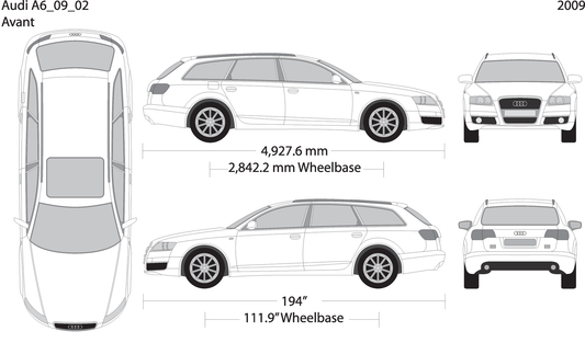 2009 Audi A6 V02 Vehicle Wrap Template