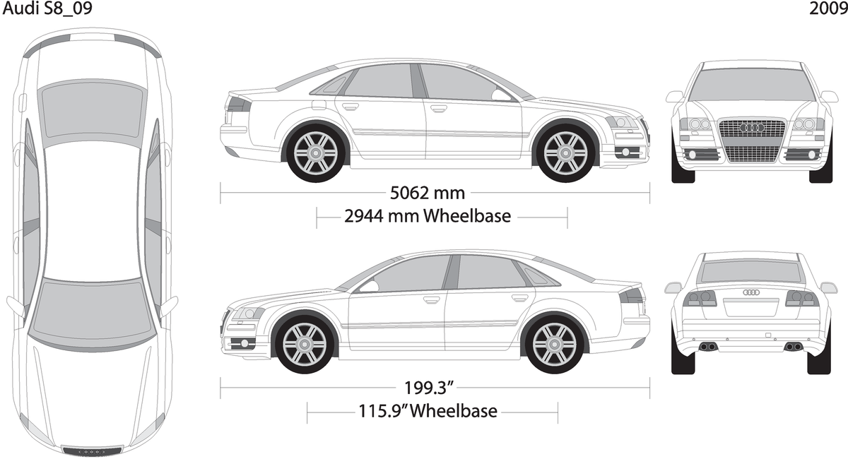 2009 Audi S8 V09 Vehicle Wrap Template