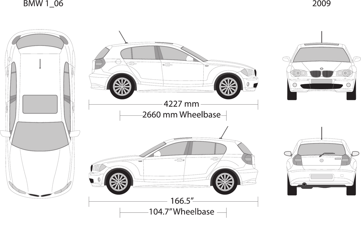 2009 BMW 1 vector wrap template, Design-Ready PDF - GravBase