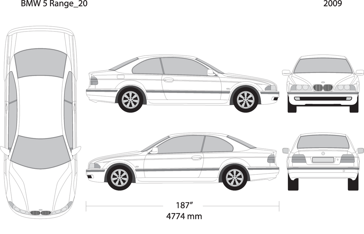 2009 Bmw 5 V20 Vehicle Wrap Template