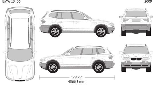 2009 BMW X3 vector wrap template, Design-Ready PDF - GravBase