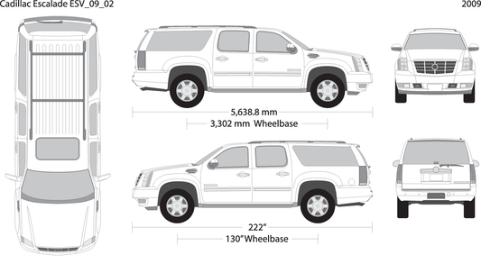 2009 Cadillac Escalade V02 Vehicle Wrap Template