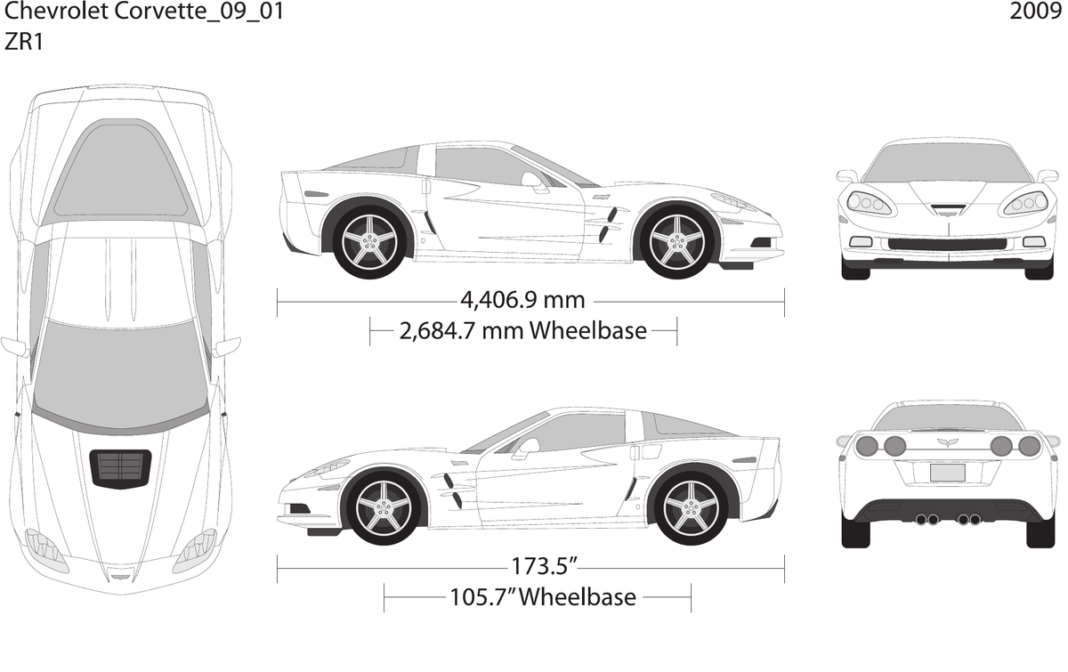 2009 Chevy Corvette vector wrap template, Design-Ready PDF - GravBase