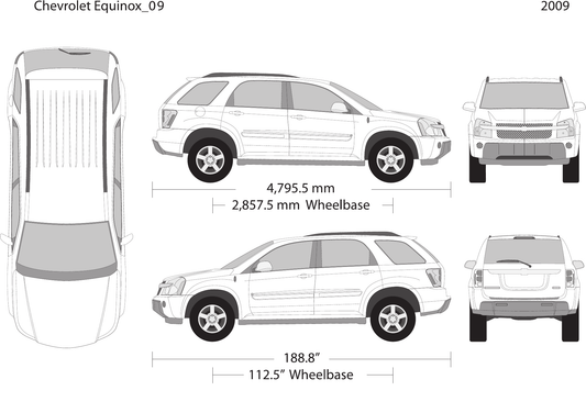 2009 Chevy Equinox Vector Wrap Template - GravBase