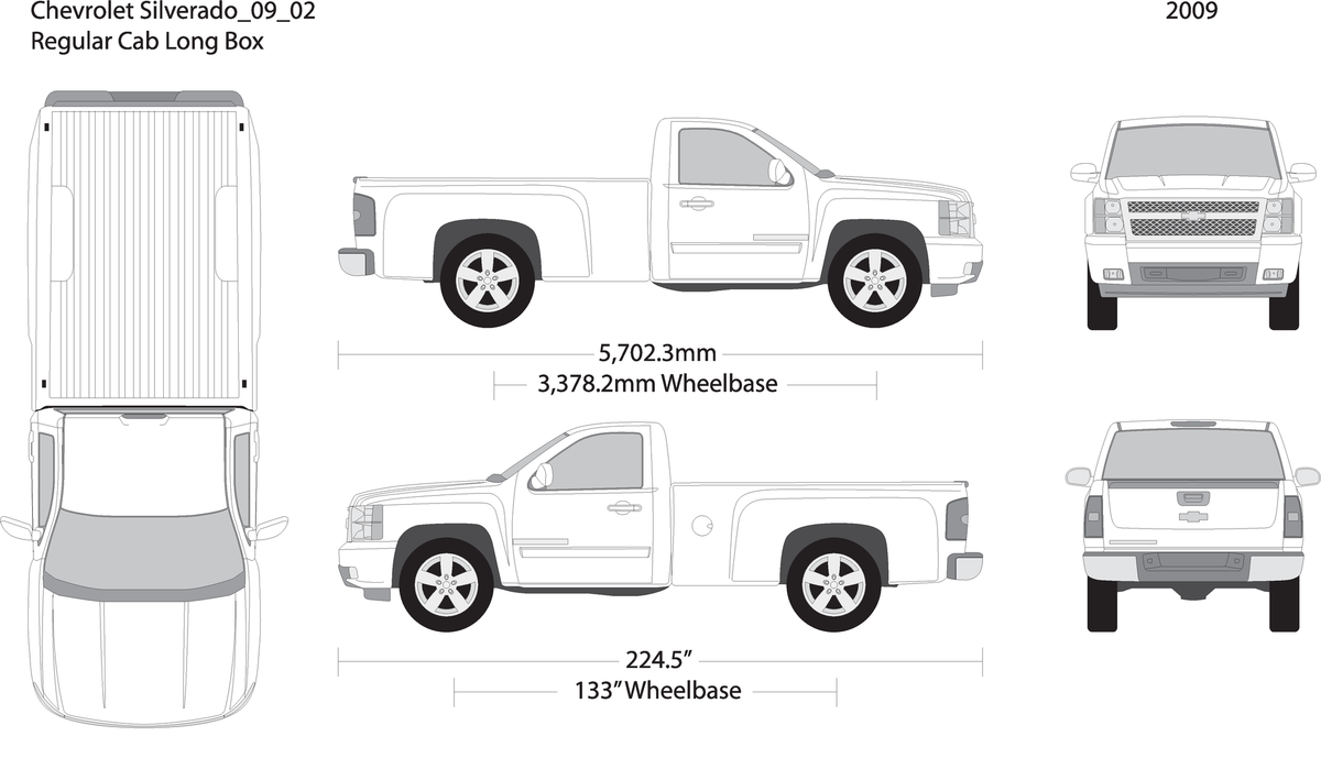 2009 Chevy Silverado 1500 V02 Vehicle Wrap Template
