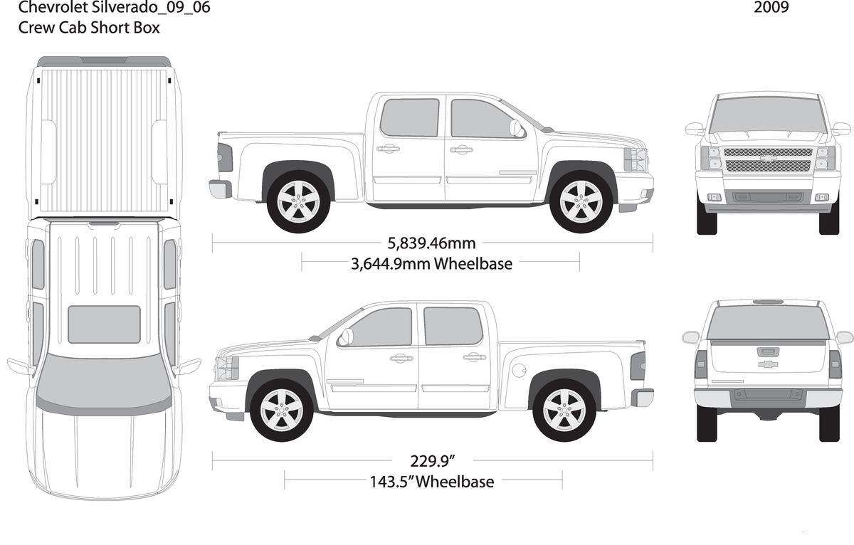 2009 Chevy Silverado 1500 V06 Vehicle Wrap Template