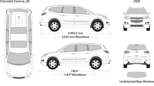 2009 Chevy Traverse V09 Vehicle Wrap Template