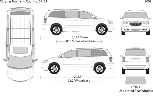 2009 Chrysler Town And Country vector wrap template, Design-Ready PDF - GravBase