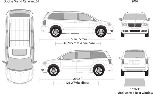 2009 Dodge Grand Caravan vector wrap template, Design-Ready PDF - GravBase