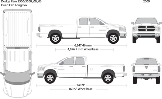 2009 Dodge Ram 2500 3500 V03 Vehicle Wrap Template