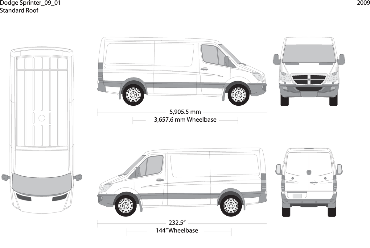 2009 Dodge Sprinter V01 Vehicle Wrap Template
