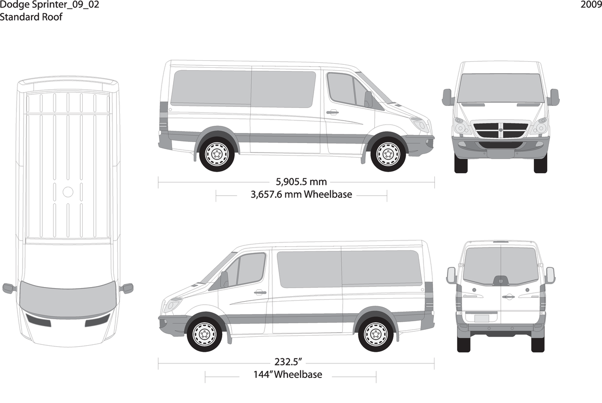 2009 Dodge Sprinter V02 Vehicle Wrap Template
