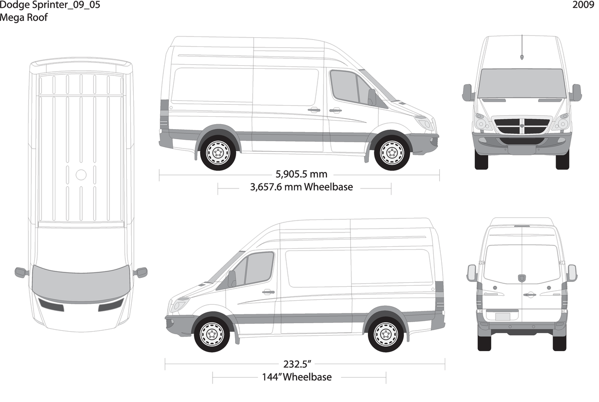 2009 Dodge Sprinter V05 Vehicle Wrap Template