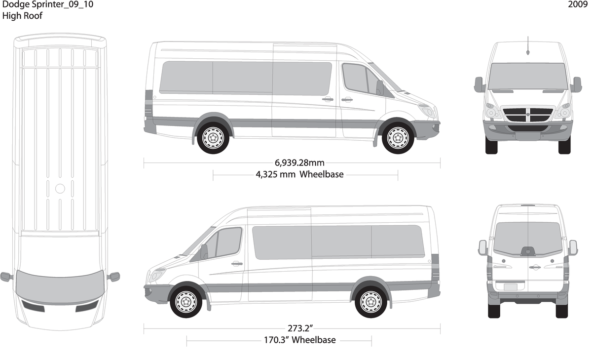 2009 Dodge Sprinter V10 Vehicle Wrap Template