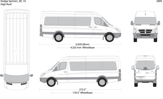 2009 Dodge Sprinter V10 Vehicle Wrap Template