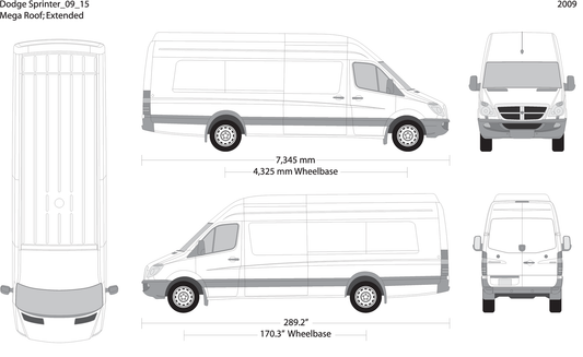 2009 Dodge Sprinter V15 Vehicle Wrap Template