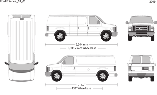 2009 Ford E Series Vector Wrap Template - GravBase