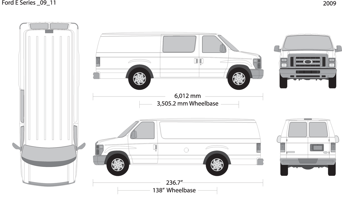 2009 Ford E Series V11 Vehicle Wrap Template
