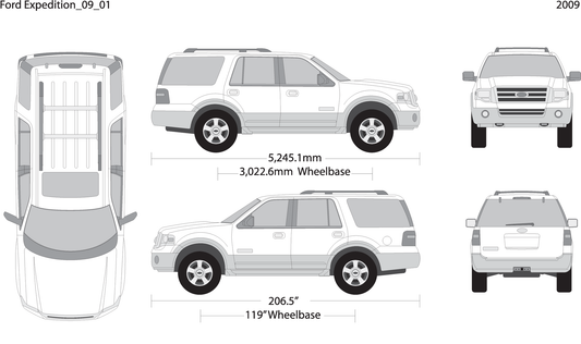 2009 Ford Expedition V01 Vehicle Wrap Template