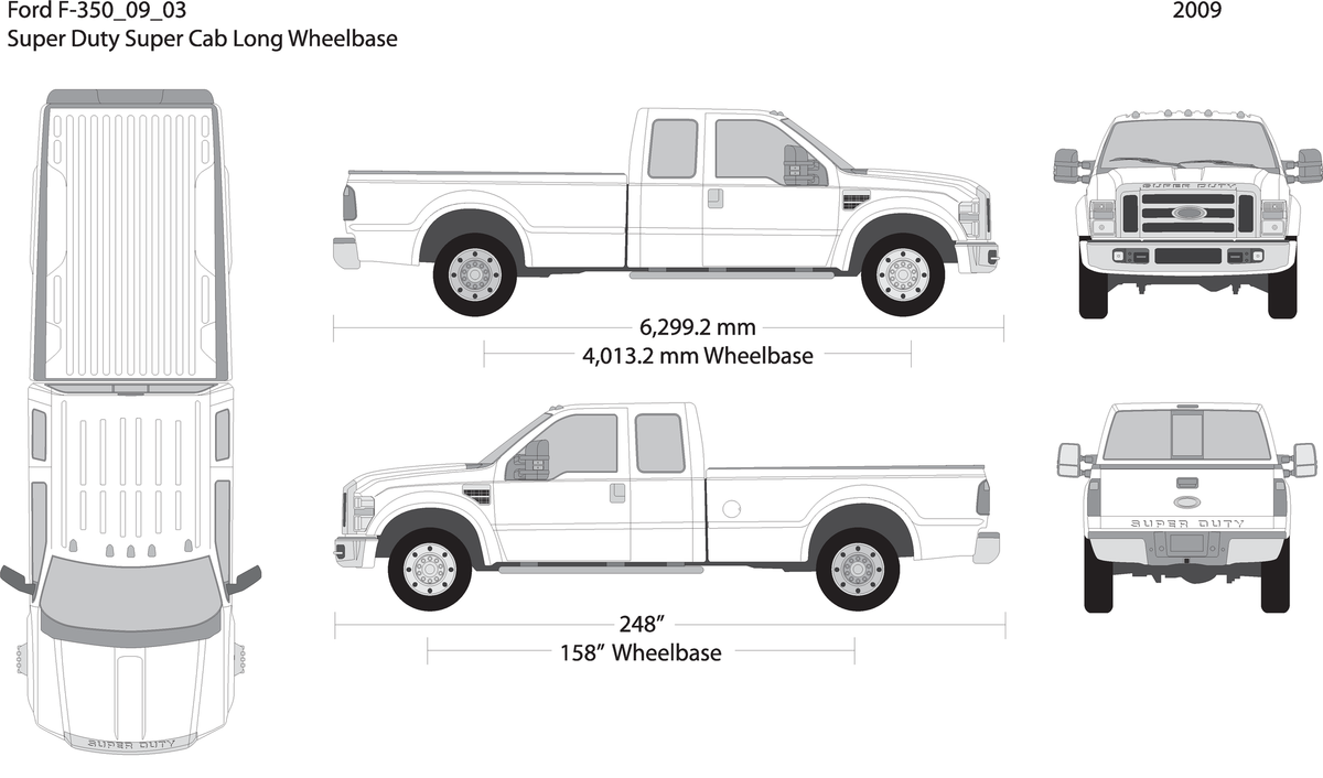 2009 Ford F 350 V03 Vehicle Wrap Template