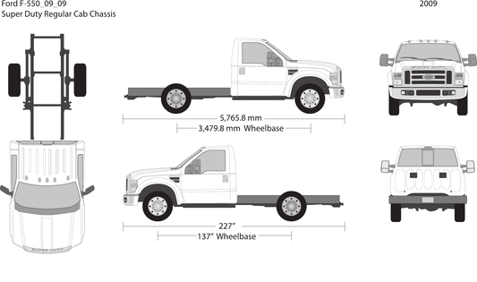 2009 Ford F-550 Vector Wrap Template - GravBase