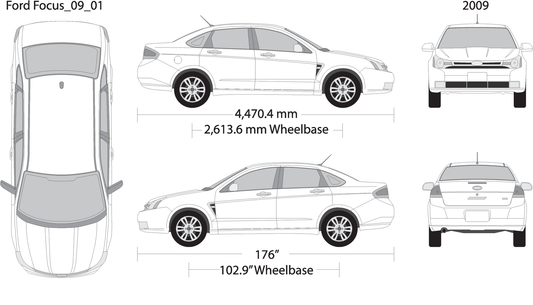 2009 Ford Focus V01 Vehicle Wrap Template
