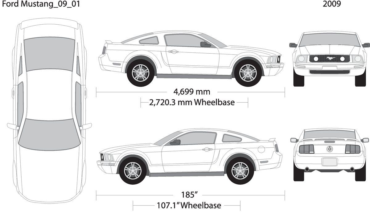 2009 Ford Mustang V01 Vehicle Wrap Template
