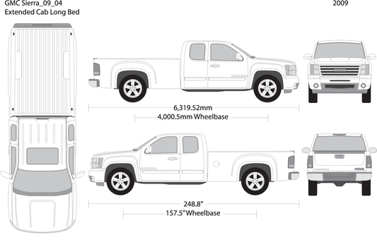 2009 Gmc Sierra 1500 V04 Vehicle Wrap Template