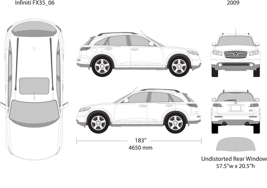 2009 Infiniti FX 35 vector wrap template, Design-Ready PDF - GravBase