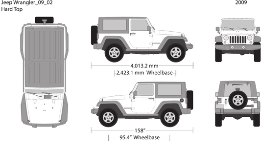 2009 Jeep Wrangler vector wrap template V02, Design-Ready PDF - GravBase
