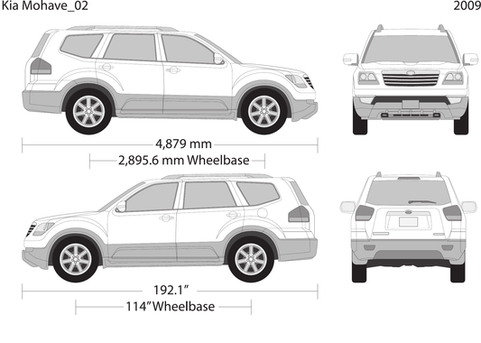 2009 Kia Mohave vector wrap template, Design-Ready PDF - GravBase