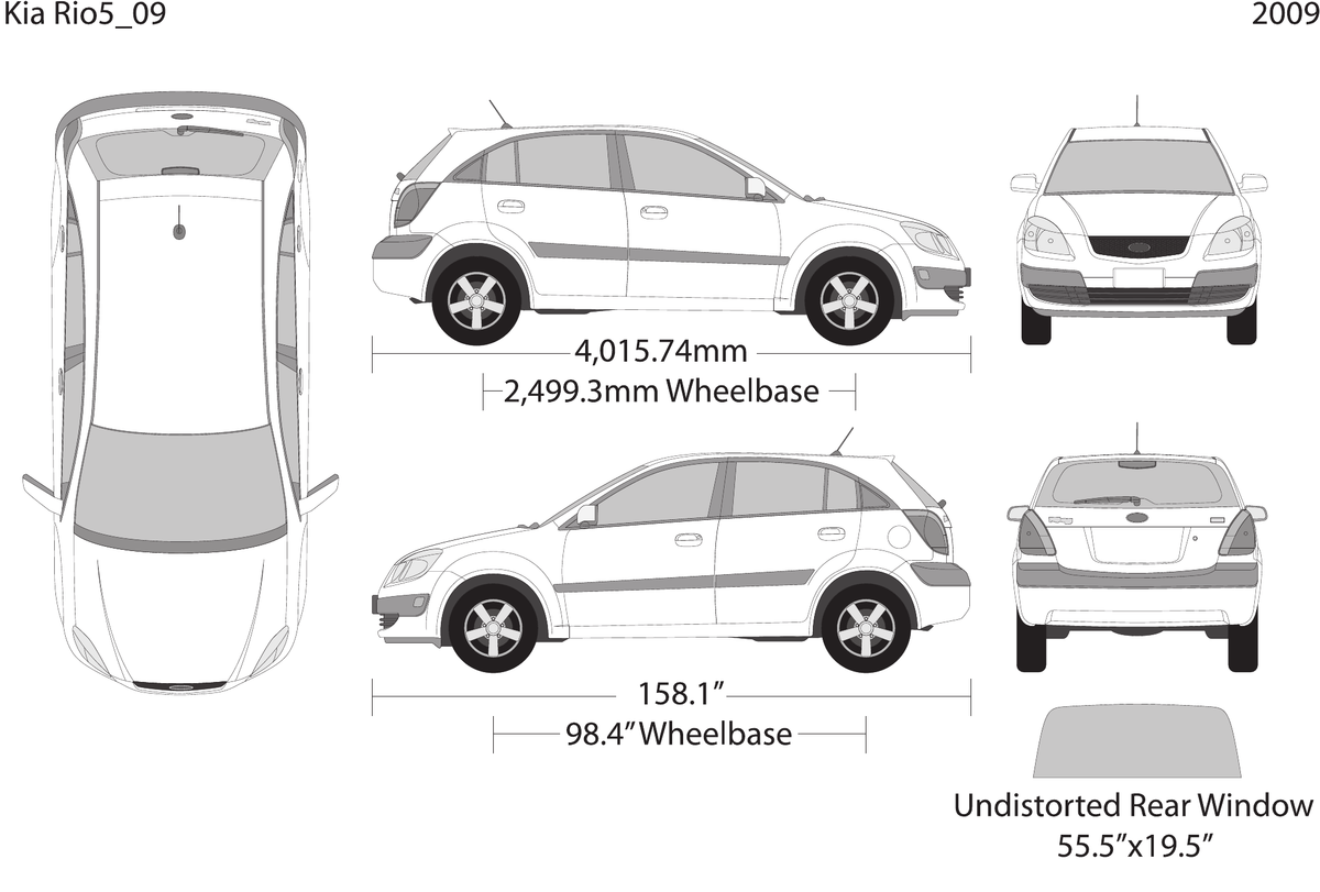 2009 Kia Rio5 vector wrap template, Design-Ready PDF - GravBase