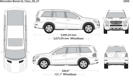 2009 Mercedes Gl Class V01 Vehicle Wrap Template