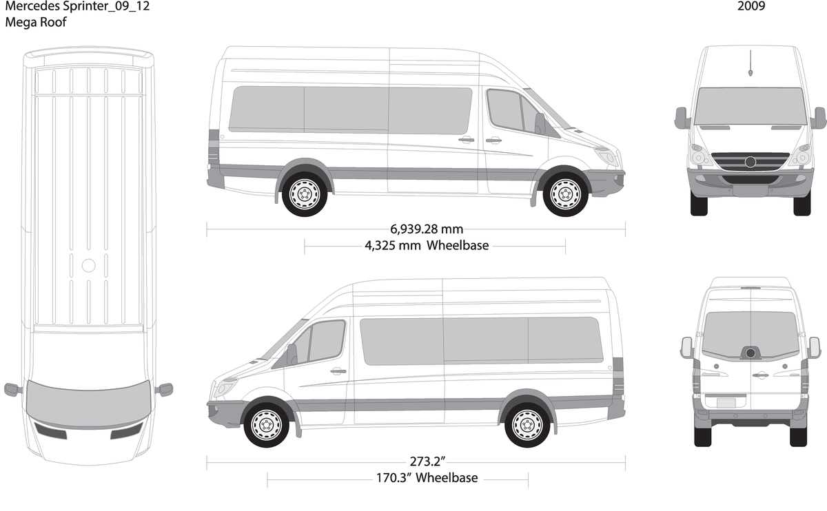 2009 Mercedes Sprinter V12 Vehicle Wrap Template