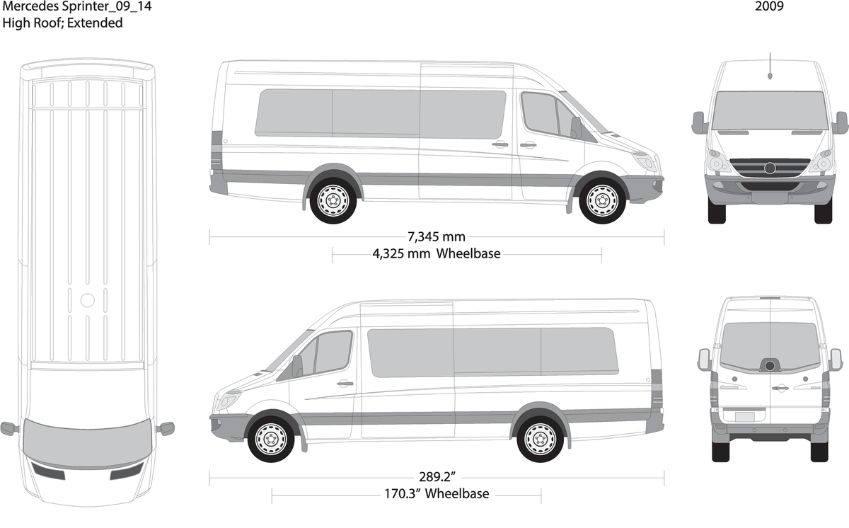 2009 Mercedes Sprinter V14 Vehicle Wrap Template