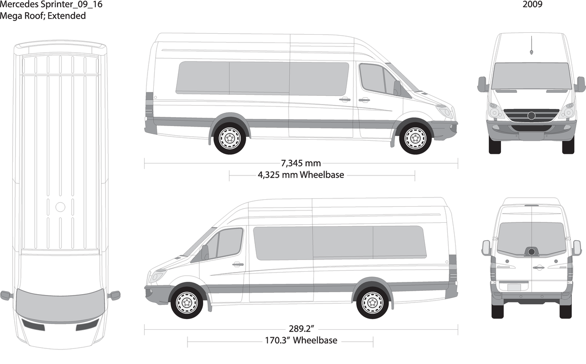 2009 Mercedes Sprinter V16 Vehicle Wrap Template