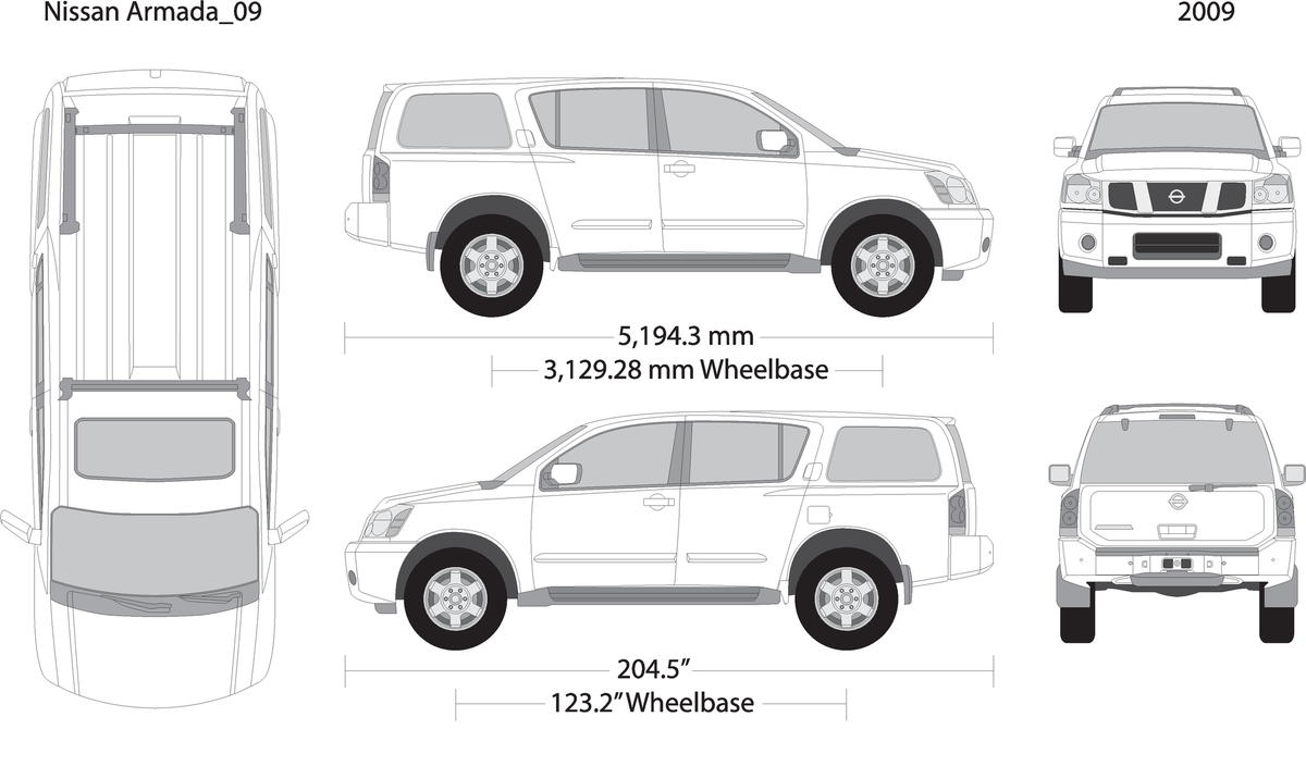 2009 Nissan Armada V09 Vehicle Wrap Template