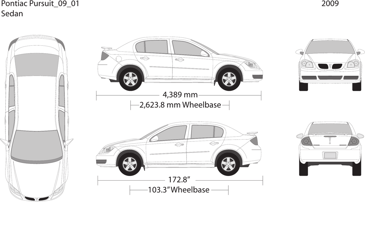 2009 Pontiac Pursuit vector wrap template, Design-Ready PDF - GravBase