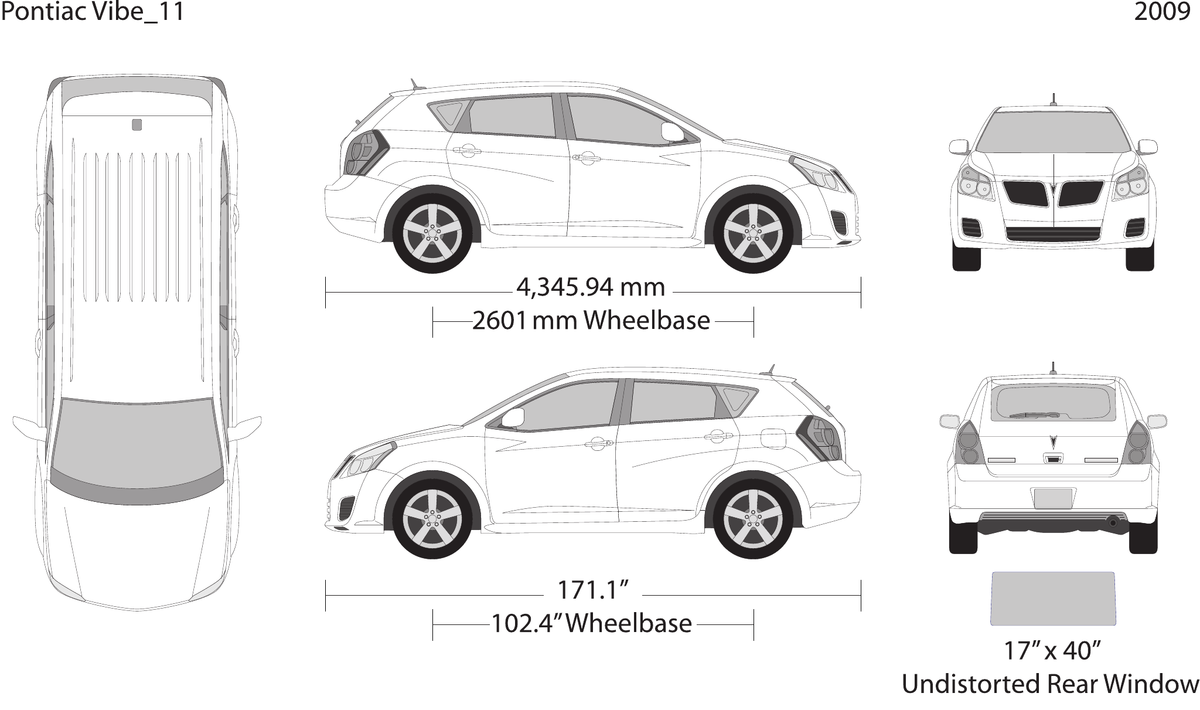 2009 Pontiac Vibe vector wrap template, Design-Ready PDF - GravBase