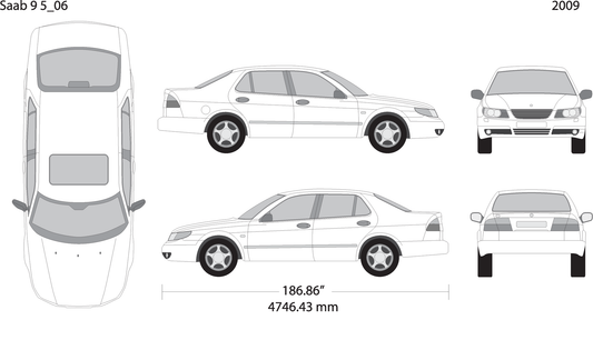 2009 Saab 9 5 V06 Vehicle Wrap Template