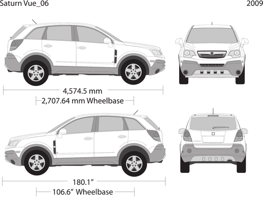 2009 Saturn Vue vector wrap template, Design-Ready PDF - GravBase