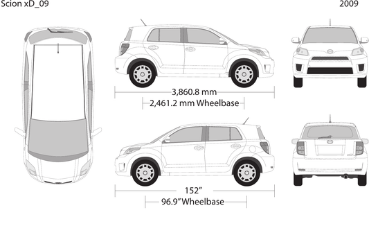 2009 Scion Xd Vector Wrap Template - GravBase