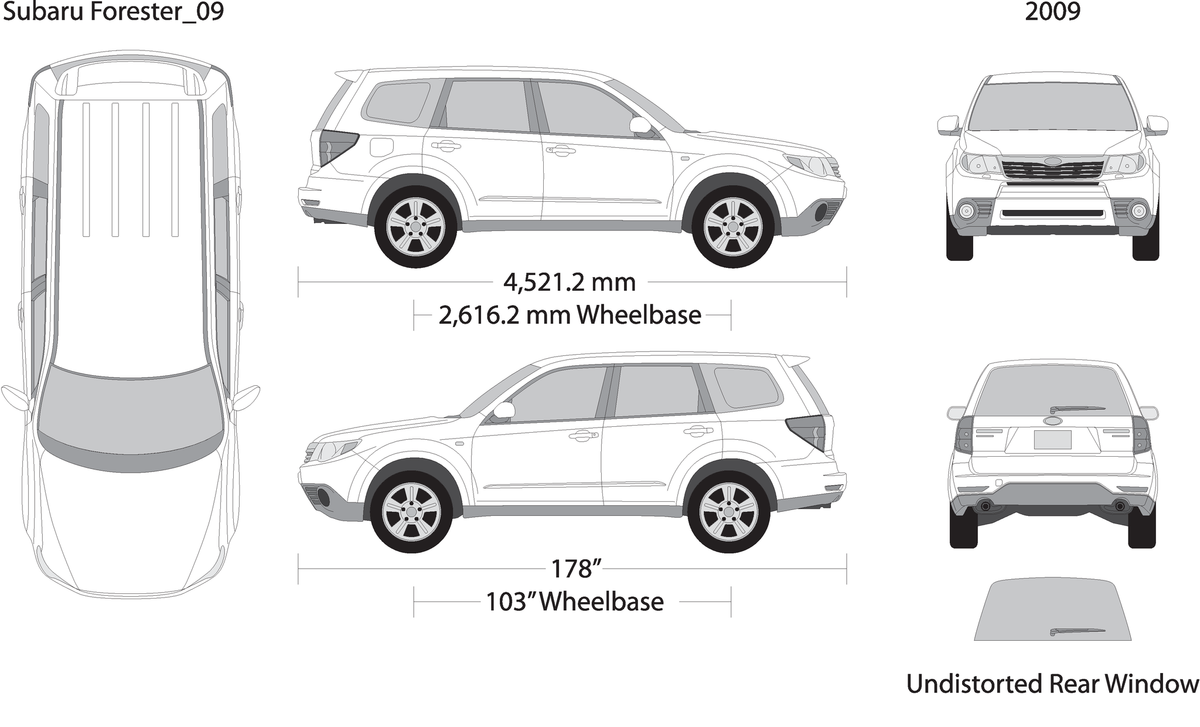 2009 Subaru Forester V09 Vehicle Wrap Template