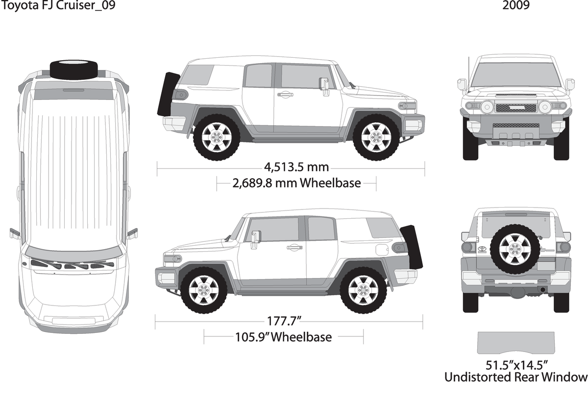 2009 Toyota Fj Cruiser V09 Vehicle Wrap Template