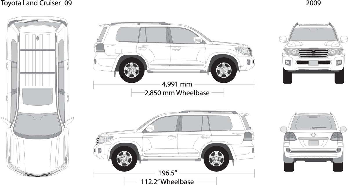2009 Toyota Land Cruiser V09 Vehicle Wrap Template