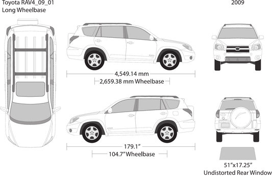 2009 Toyota RAV4 vector wrap template, Design-Ready PDF - GravBase