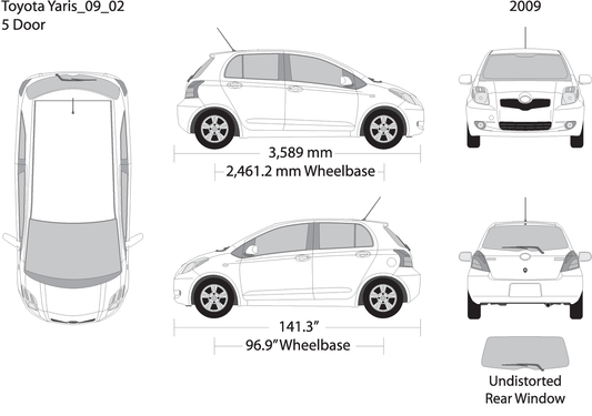2009 Toyota Yaris V02 Vehicle Wrap Template
